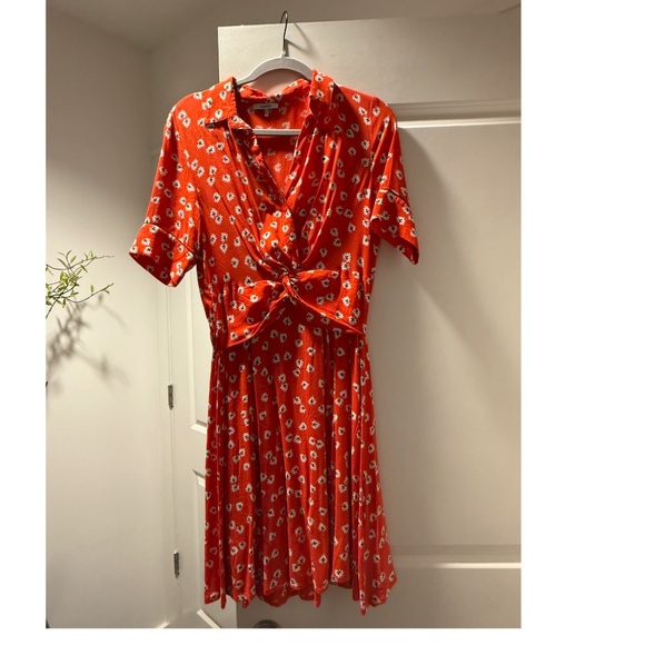Ganni Red and Floral Collared Dress XS (US 2) NWOT - Picture 5 of 15